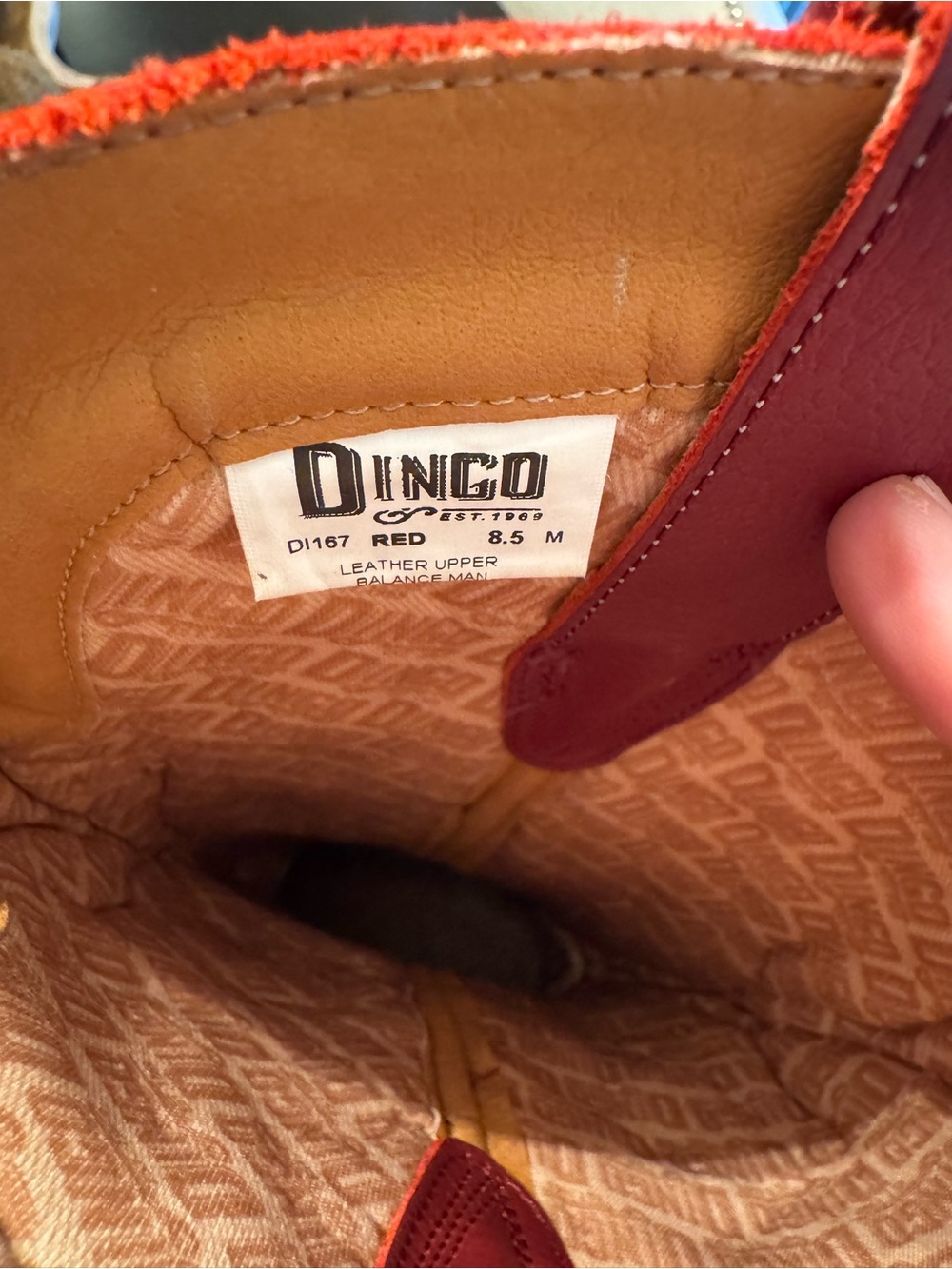 DINGO Red Raisin Kane Knee Hi Western Cowboy Boots 17inch tall. Hard to Find - Picture 8 of 13